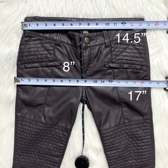 SOLD-Free People Faux Leather Skinny Moto Pants - Picture 10 of 11